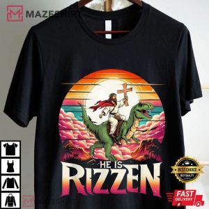 Jesus He Is Rizzen Christian Easter Religious Humor T Shirt (1)