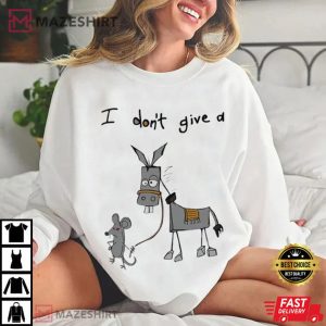 Donkey And Mouse I Don't Give A Rats Ass Funny Graphic T Shirt (3)