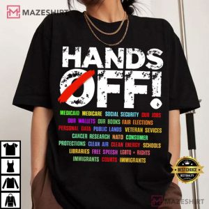 Hands Off Protest Medicaid Medicare Trendy Political T Shirt (2)
