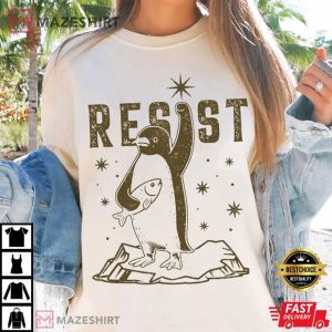 Resist FDT Penguins Heard Island Resistance Protest T Shirt