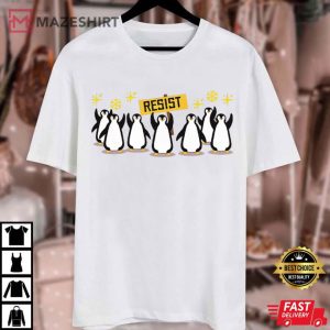 Penguins Against Tariffs Heard Island Resist Funny T Shirt (1)