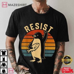 Resist Penguins Against Tariffs Flippers Up Anti Trump T Shirt (1)