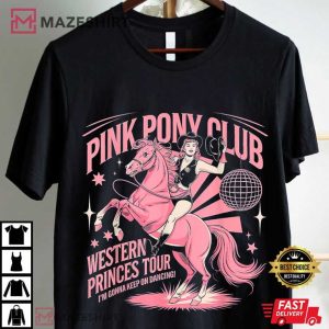 Chappell Roan Pink Pony Club Disco Party Western Princess Tour T Shirt (1)