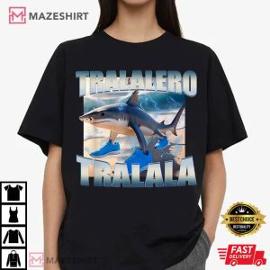 Italian Brainrot Tralalero Tralala Bootleg Funny Meme T Shirt (3)