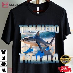 Italian Brainrot Tralalero Tralala Bootleg Funny Meme T Shirt (1)