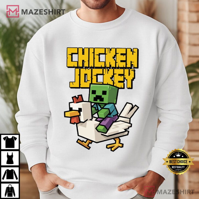 Chicken Jockey Minecraft Funny Cute Gaming Characters T-Shirt Chicken Jockey Minecraft Funny Cute Gaming Characters T-Shirt