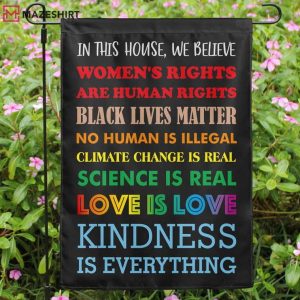 Human Rights In This House We Believe Women’s Rights Garden Flag