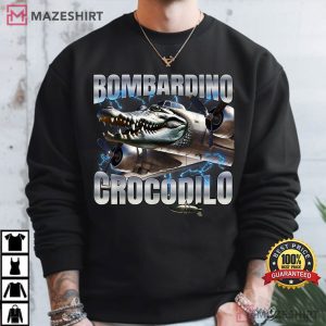 Bombardino Crocodilo Italian Brainrot Crocodile Meme T Shirt (1) Mazeshirt