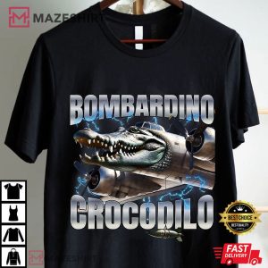 Bombardino Crocodilo Italian Brainrot Crocodile Meme T Shirt (2) Mazeshirt