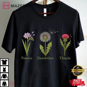 Flowers Freesia Dandelion Thistle Women Feminist FDT Anti Trump T Shirt (2) Mazeshirt