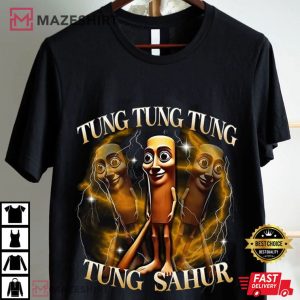 Brainrot Tung Tung Tung Sahur Funny Baseball Bat Meme T Shirt (1)