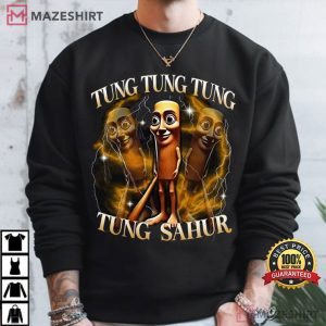 Brainrot Tung Tung Tung Sahur Funny Baseball Bat Meme T Shirt (3)
