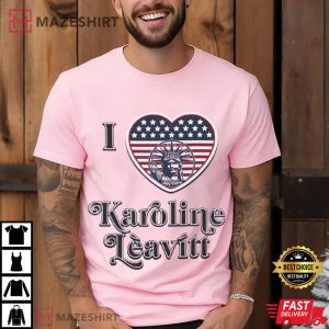 I Love Karoline Leavitt Press Secretary USA American Flag T Sh (3)