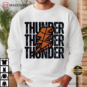 Oklahoma City Thunder Basketball Lightning NBA T Shirt (4)