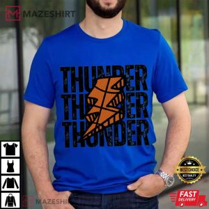 Oklahoma City Thunder Basketball Lightning NBA T Shirt (3)