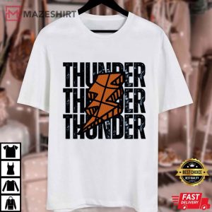 Oklahoma City Thunder Basketball Lightning NBA T Shirt (1)