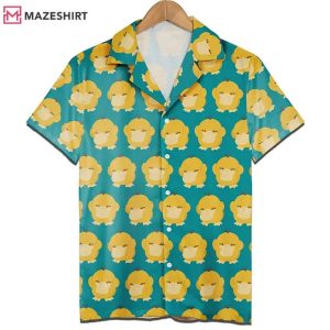 Psyduck Water Type Pokemon Cute Duck Pattern Hawaiian Shirt (3)