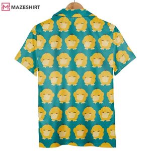 Psyduck Water Type Pokemon Cute Duck Pattern Hawaiian Shirt (2)