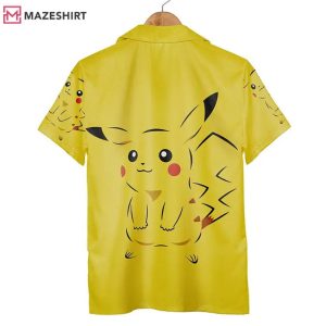 Yellow Pikachu Pokemon Aloha Beach Hawaiian Shirt (3)
