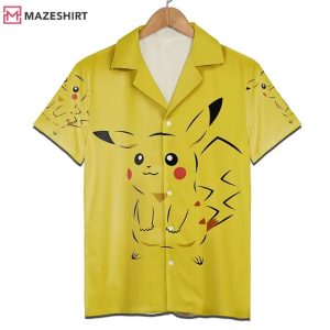 Yellow Pikachu Pokemon Aloha Beach Hawaiian Shirt (2)