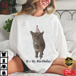 Cat Lovers It's My Birthday Cat Funny Pet Apparel T Shirt (4)