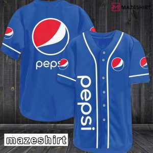 Blue Pepsi Soft Drink Fan Gift Baseball Jersey