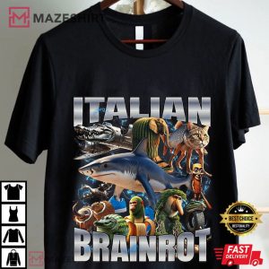Italian Brainrot Funny Meme Animal Characters T Shirt (1)