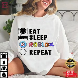 Game Online Lovers Eat Sleep Roblox Repeat Funny T Shirt (4)
