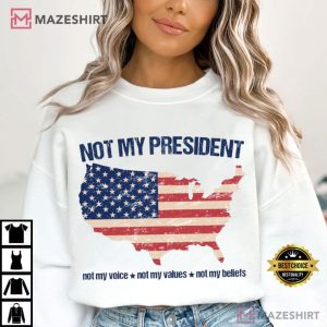 Anti Trump Not My President USA Flag Map Anti Republican T Shi (4)
