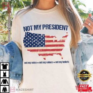 Anti Trump Not My President USA Flag Map Anti Republican T Shi (3)
