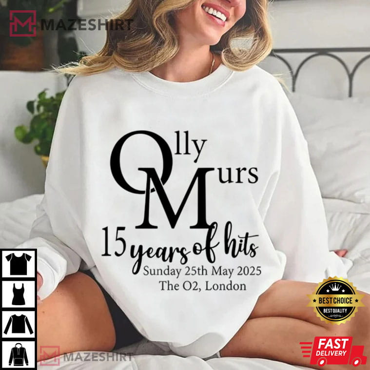 Olly Murs 15 Years Of Hits Spring Tour 2025 Music T-Shirt Olly Murs 15 Years Of Hits Spring Tour 2025 Music T-Shirt