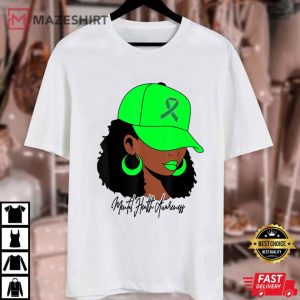 Mental Health Awareness Afro American Black Woman T Shirt (1)