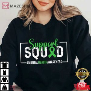 Mental Health Awareness Support Squad Sunflower Hair T Shirt (4)