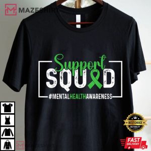 Mental Health Awareness Support Squad Sunflower Hair T Shirt (1)