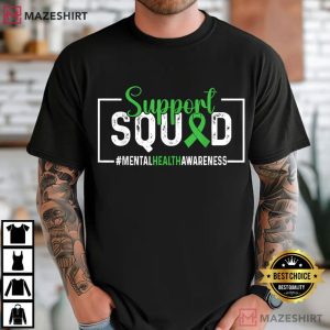 Mental Health Awareness Support Squad Sunflower Hair T Shirt (2)