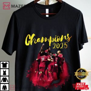 Liverpool Champions Premier League Soccer 2025 T Shirt (1)