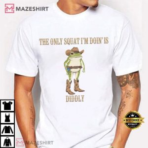 Cowboy Frog The Only Squat I'm Doin Is Diddly Funny T Shirt (3)