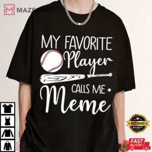 Grandma Baseball My Favorite Player Calls Me Mimi Custom T Shirt (3)