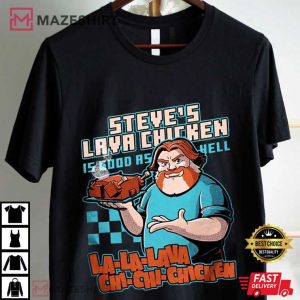 Steves Lava Chicken Minecraft Movie 2025 Pixel Gaming T Shirt (1)