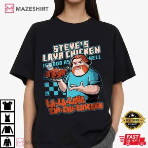 Steves Lava Chicken Minecraft Movie 2025 Pixel Gaming T Shirt (6)