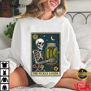 Skeleton The Pickle Lover Tarot Card Funny T Shirt (4)