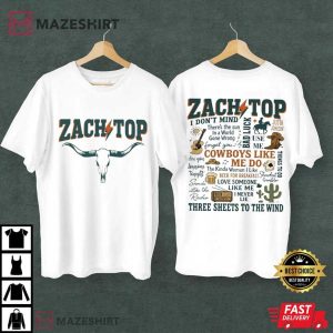 Zach Top Three Sheets To The Wind Concert Country Music T Shirt (1)