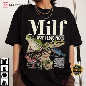 Man I Love Frogs Gen Z Meme Frog Vintage T Shirt (4)