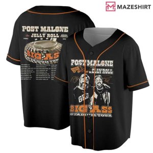 Post Malone Jelly Roll Big Ass Stadium 2025 Tour Baseball Jersey (1)