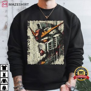 Japanese Mecha Robot Head Vintage Anime Art T Shirt (4)
