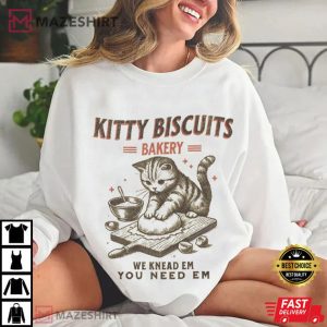 Cat Lovers Cute Kitty Biscuits Bakery Retro Funny Baking T Shirt (4)