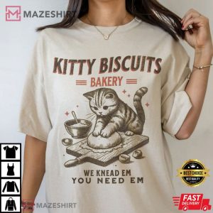 Cat Lovers Cute Kitty Biscuits Bakery Retro Funny Baking T Shirt (3)