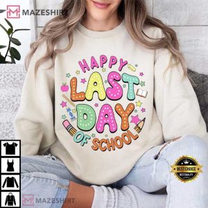 Happy Last Day Of School Retro Funny Teacher T Shirt (4)