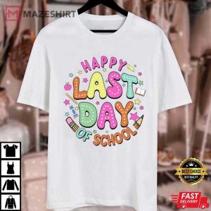 Happy Last Day Of School Retro Funny Teacher T Shirt (1)