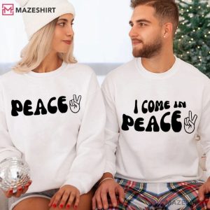 Funny Matching His And Hers I Come In Peace Couple Shirts (2)